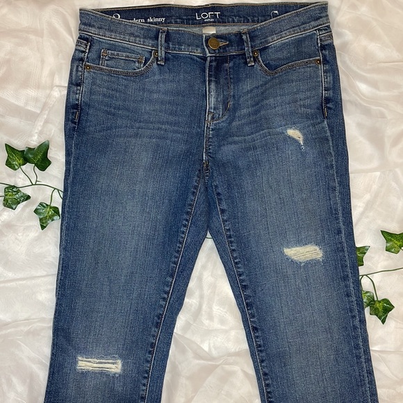 LOFT BY ANN TAYLOR • MODERN SKINNY JEAN • SIZE 2 • NEW WITHOUT TAGS • DARK WASH - Picture 5 of 12